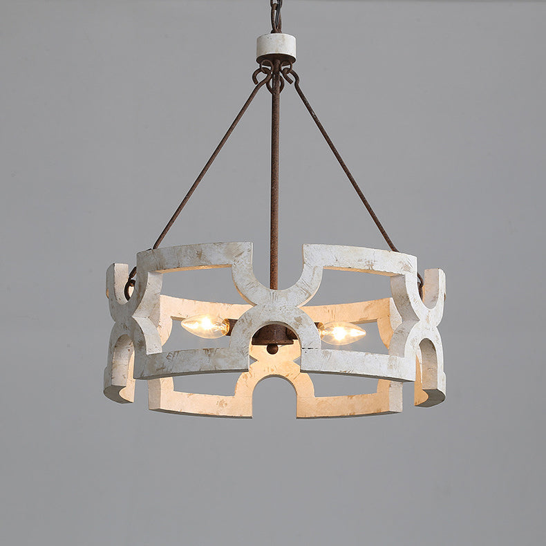 Victoria Lustres Vintage en Bois Couleur Rouille