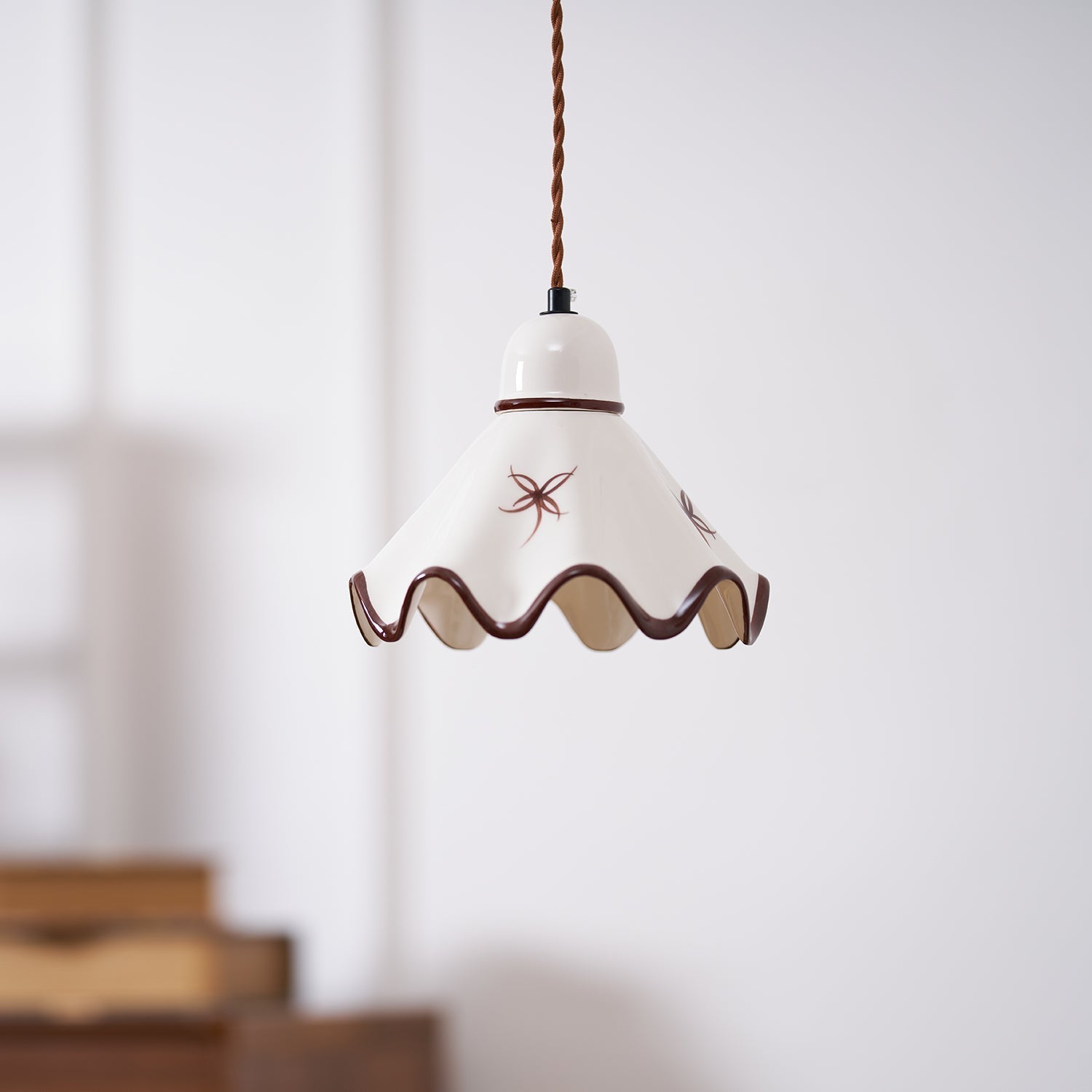 Kora Suspension Abat-jour Céramique Ondulé