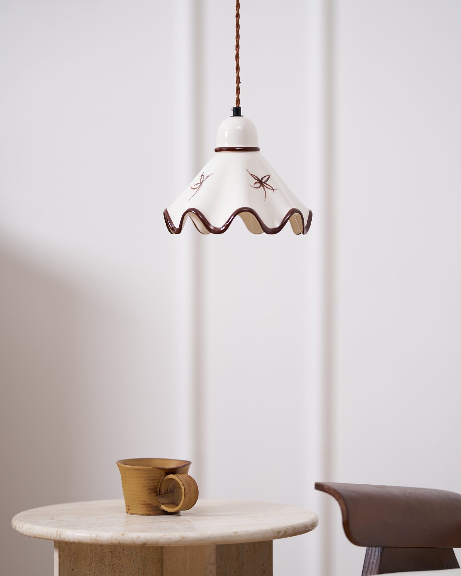 Kora Suspension Abat-jour Céramique Ondulé