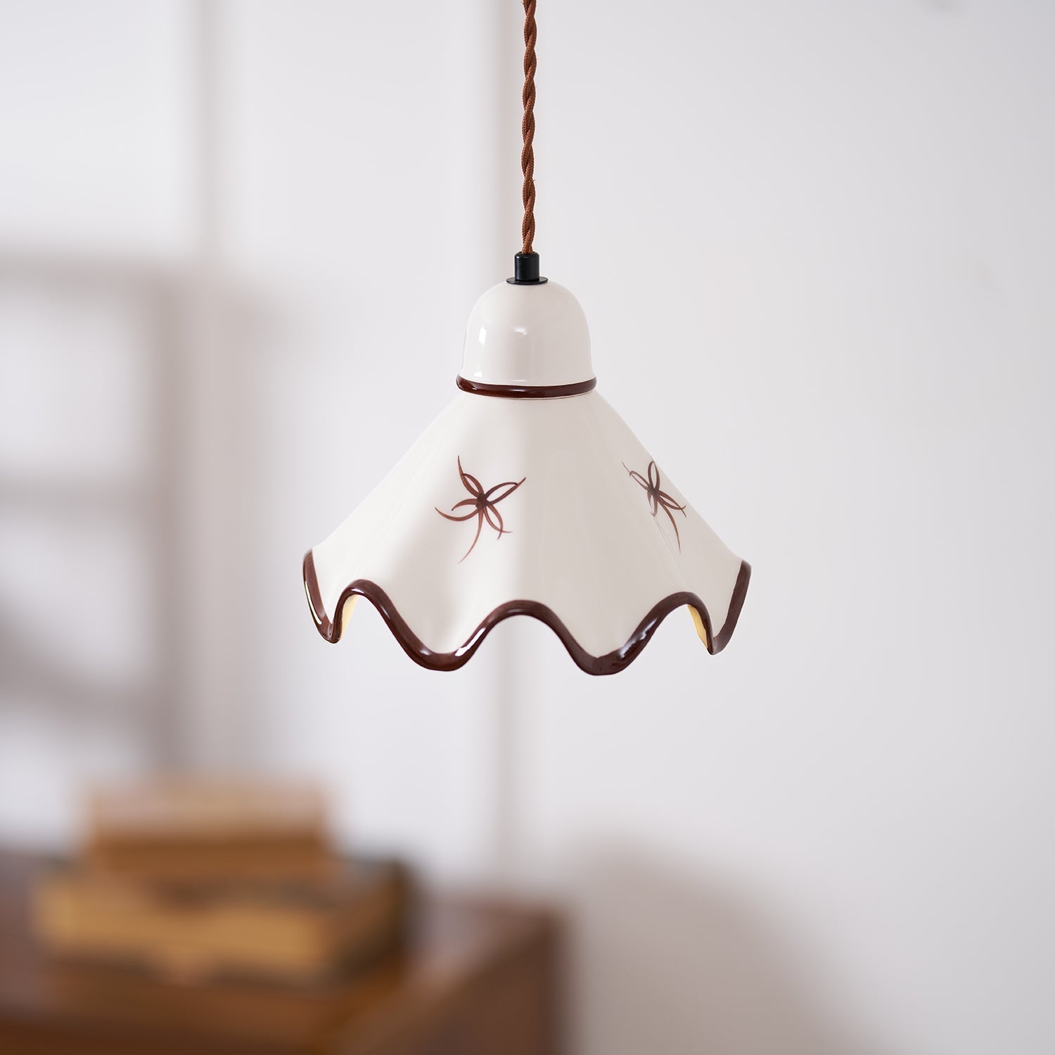 Kora Suspension Abat-jour Céramique Ondulé