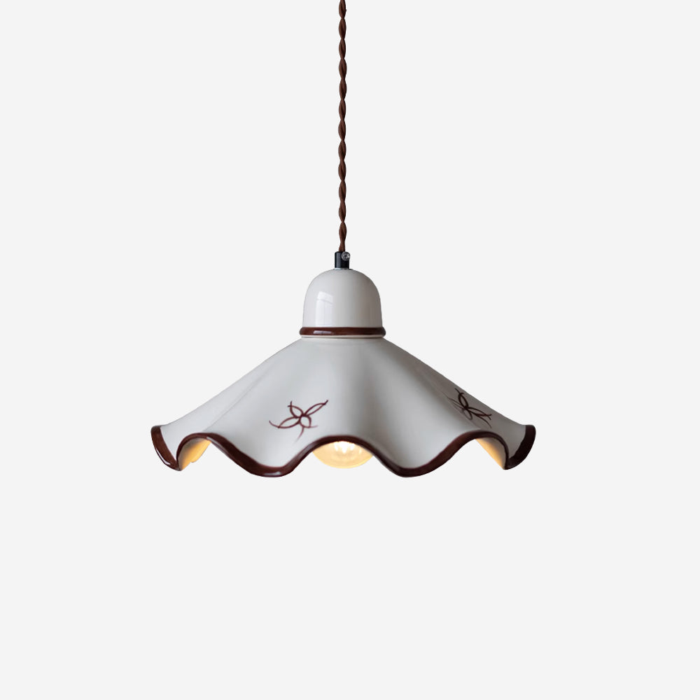 Kora Suspension Abat-jour Céramique Ondulé