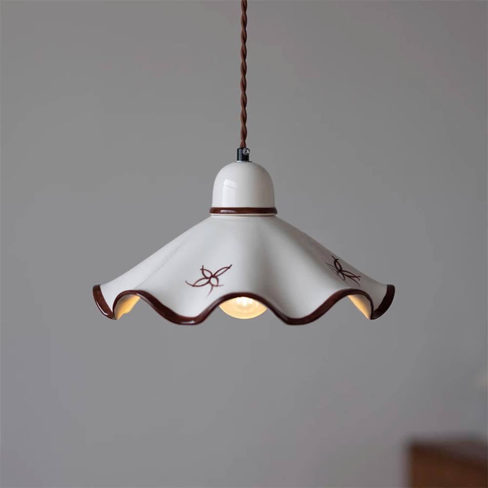 Kora Suspension Abat-jour Céramique Ondulé