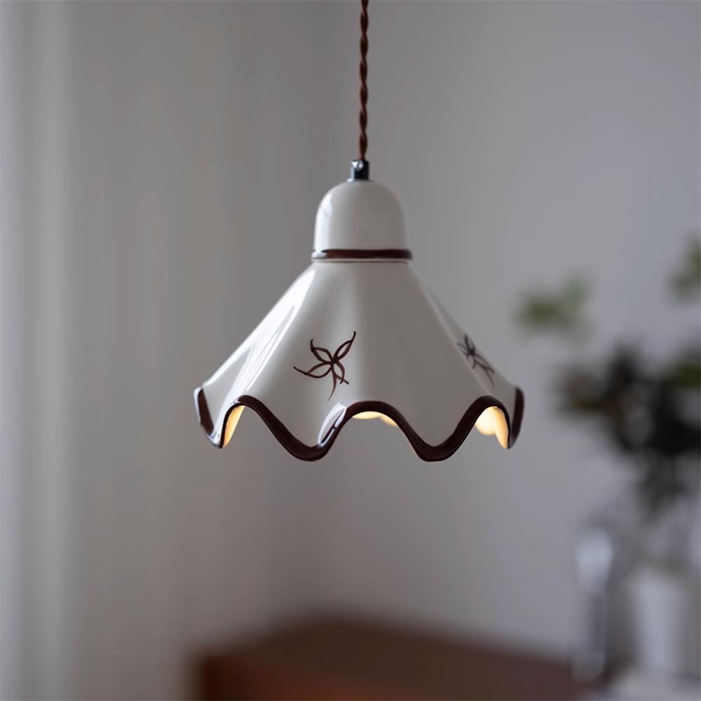 Kora Suspension Abat-jour Céramique Ondulé