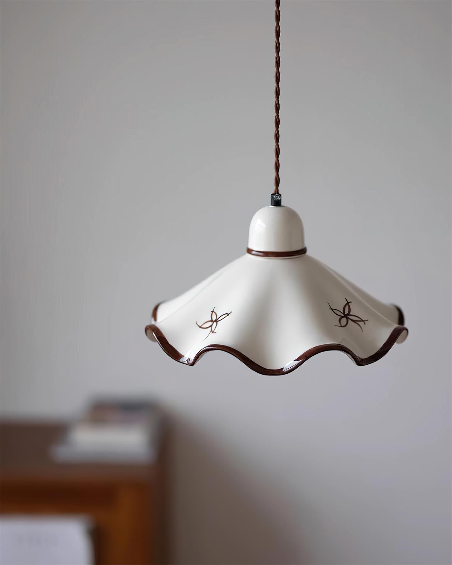Kora Suspension Abat-jour Céramique Ondulé