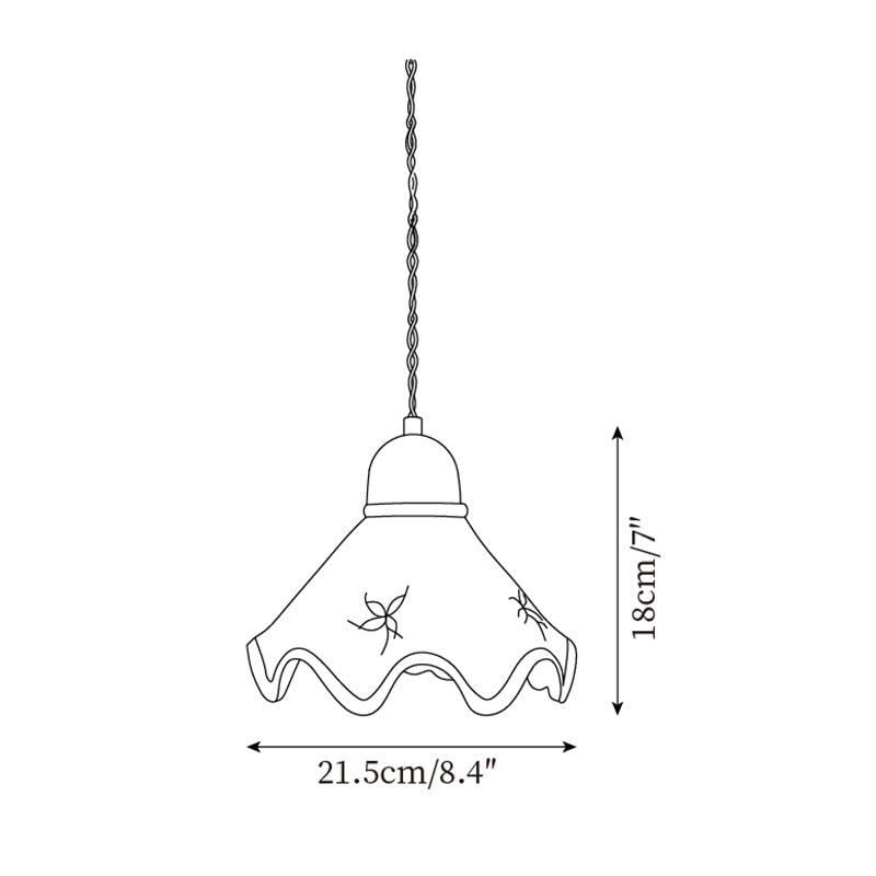 Kora Suspension Abat-jour Céramique Ondulé
