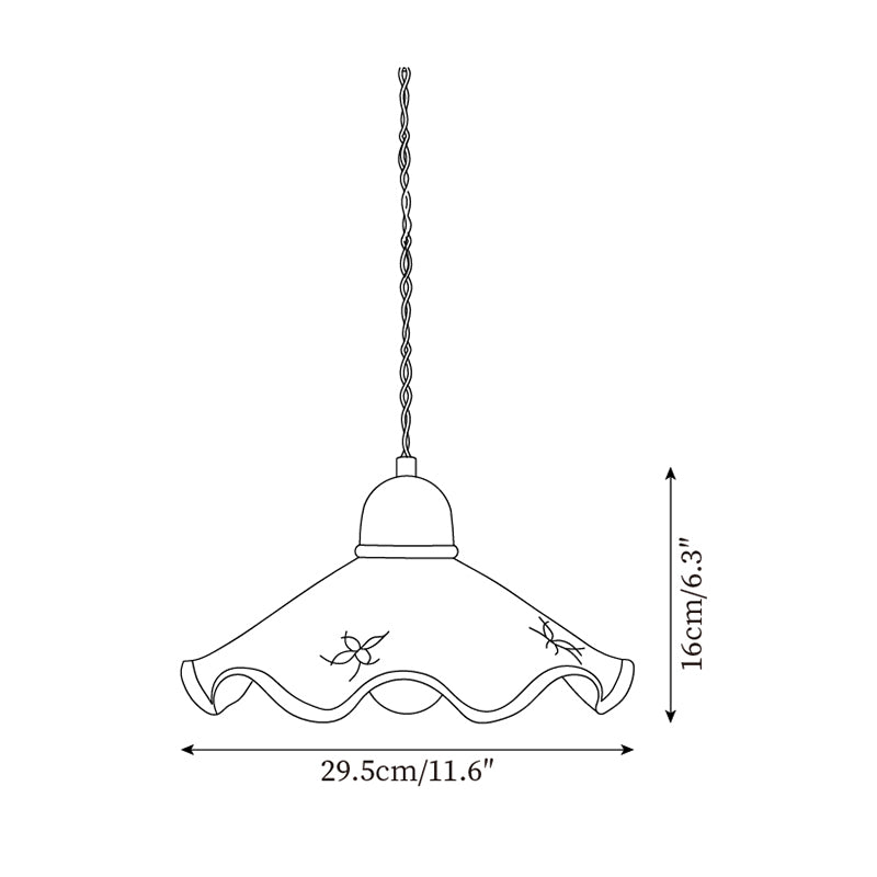 Kora Suspension Abat-jour Céramique Ondulé