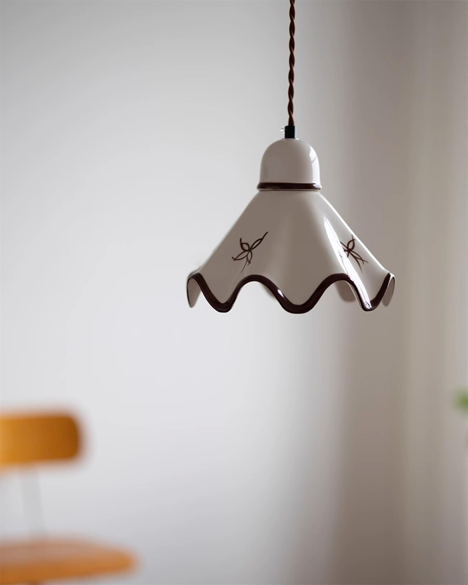 Kora Suspension Abat-jour Céramique Ondulé