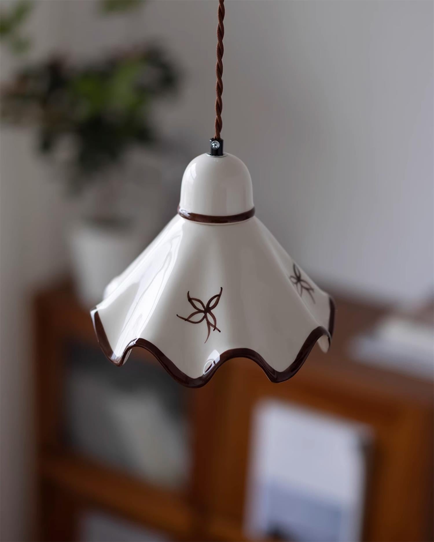 Kora Suspension Abat-jour Céramique Ondulé