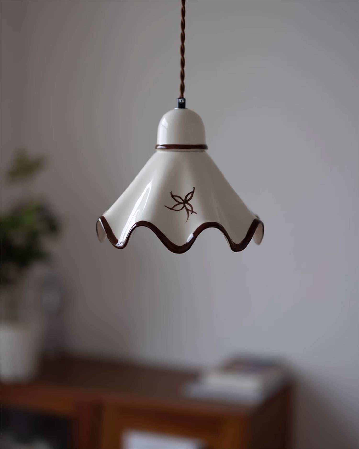 Kora Suspension Abat-jour Céramique Ondulé