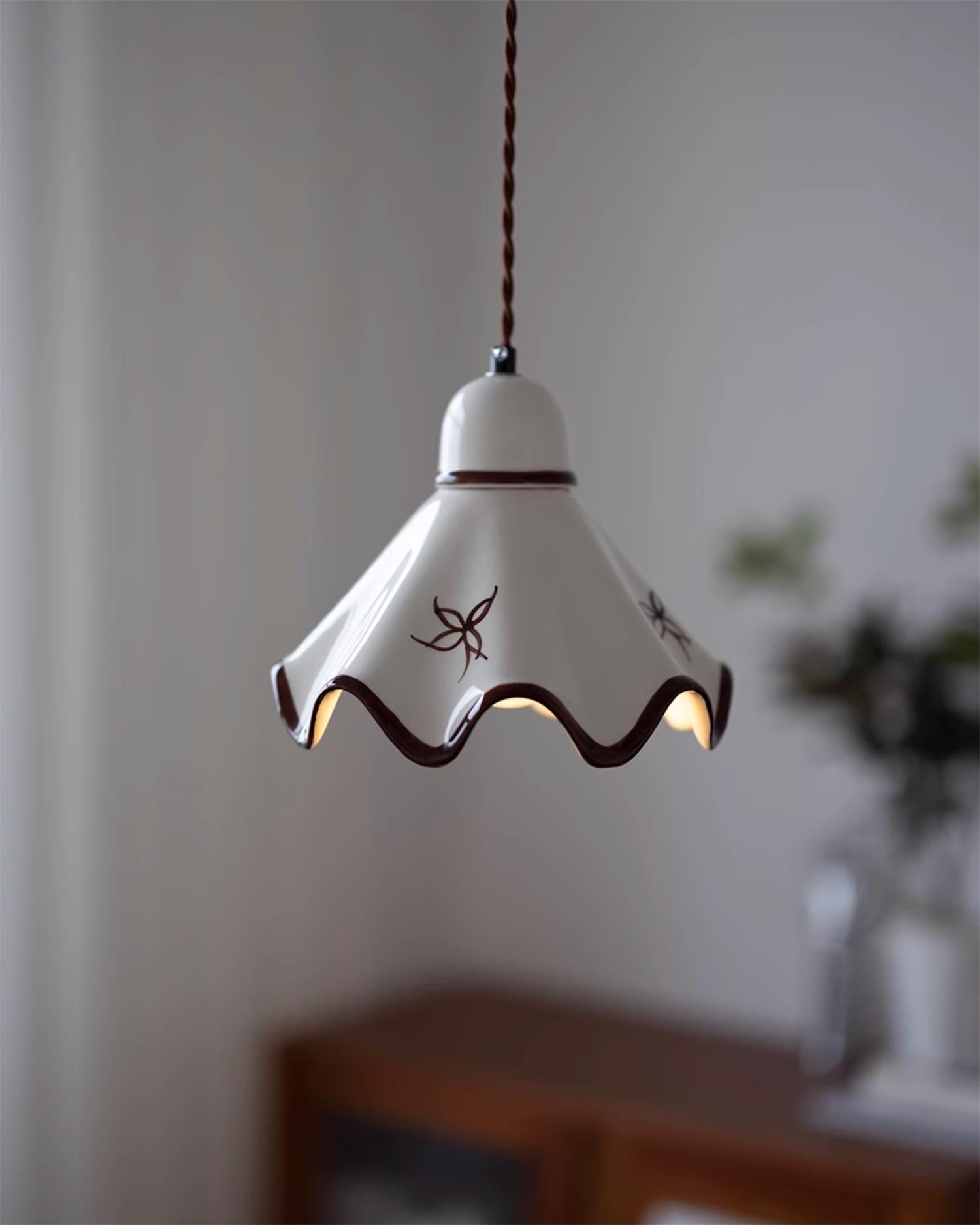 Kora Suspension Abat-jour Céramique Ondulé