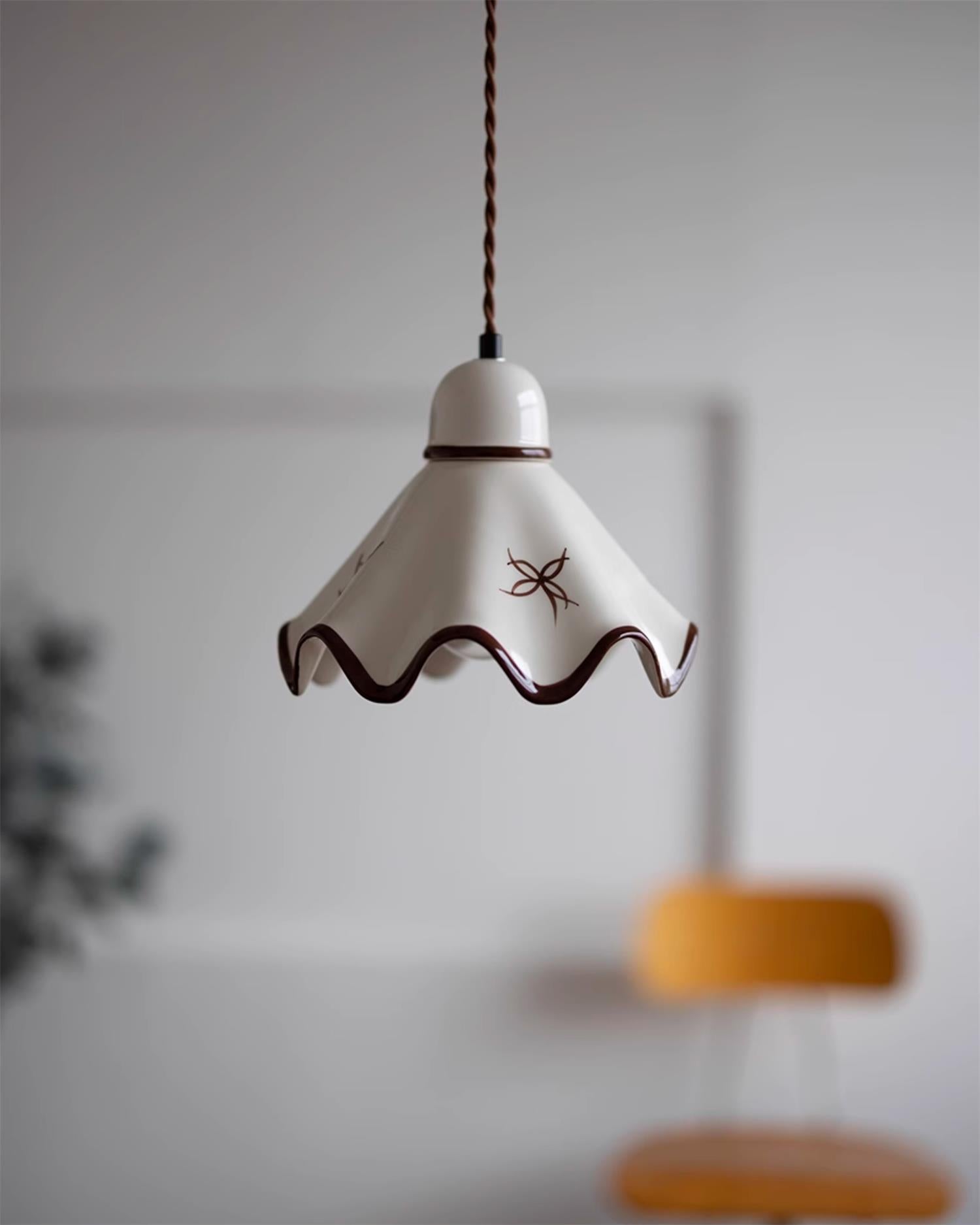 Kora Suspension Abat-jour Céramique Ondulé