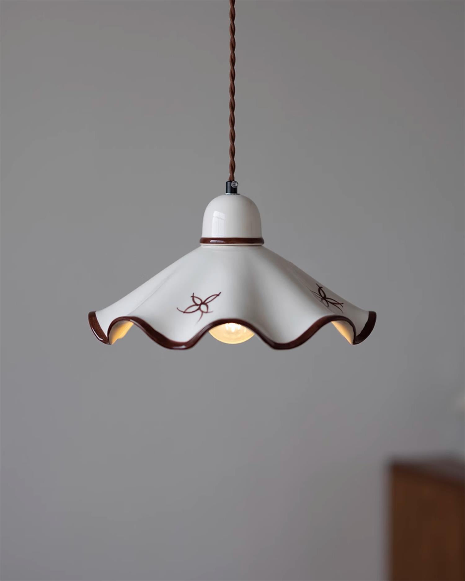 Kora Suspension Abat-jour Céramique Ondulé