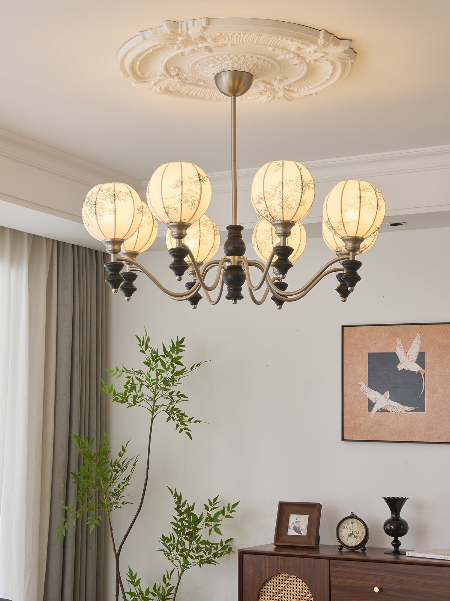 Osilan Lustre Vintage Traditionnel Élégant en Bois