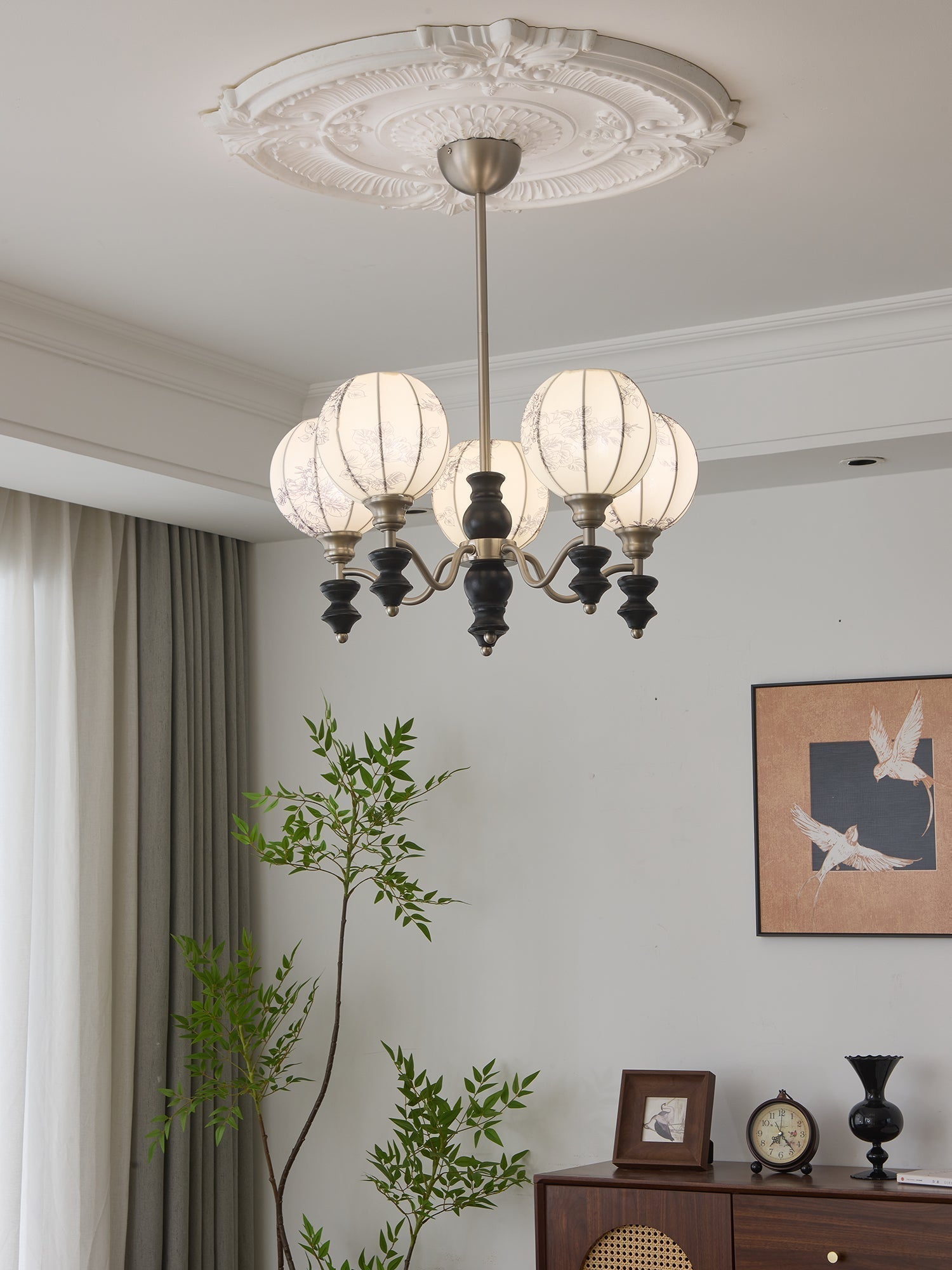 Osilan Lustre Vintage Traditionnel Élégant en Bois