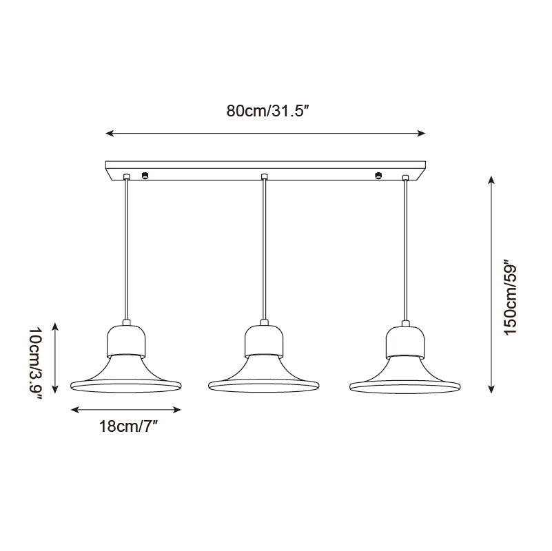 Ritta Suspension Forme Trompette Travertin
