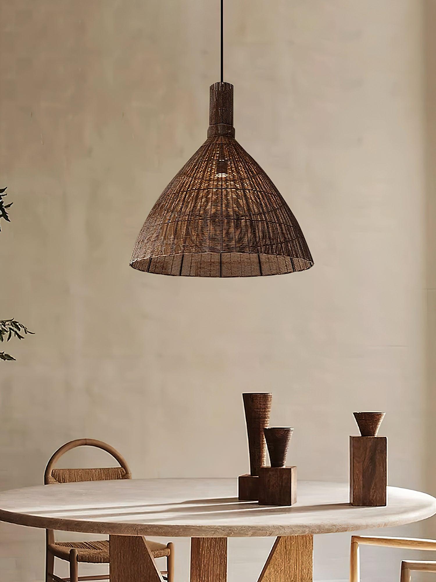 Nytheos Lampe Suspension en Rotin Naturel Artistique