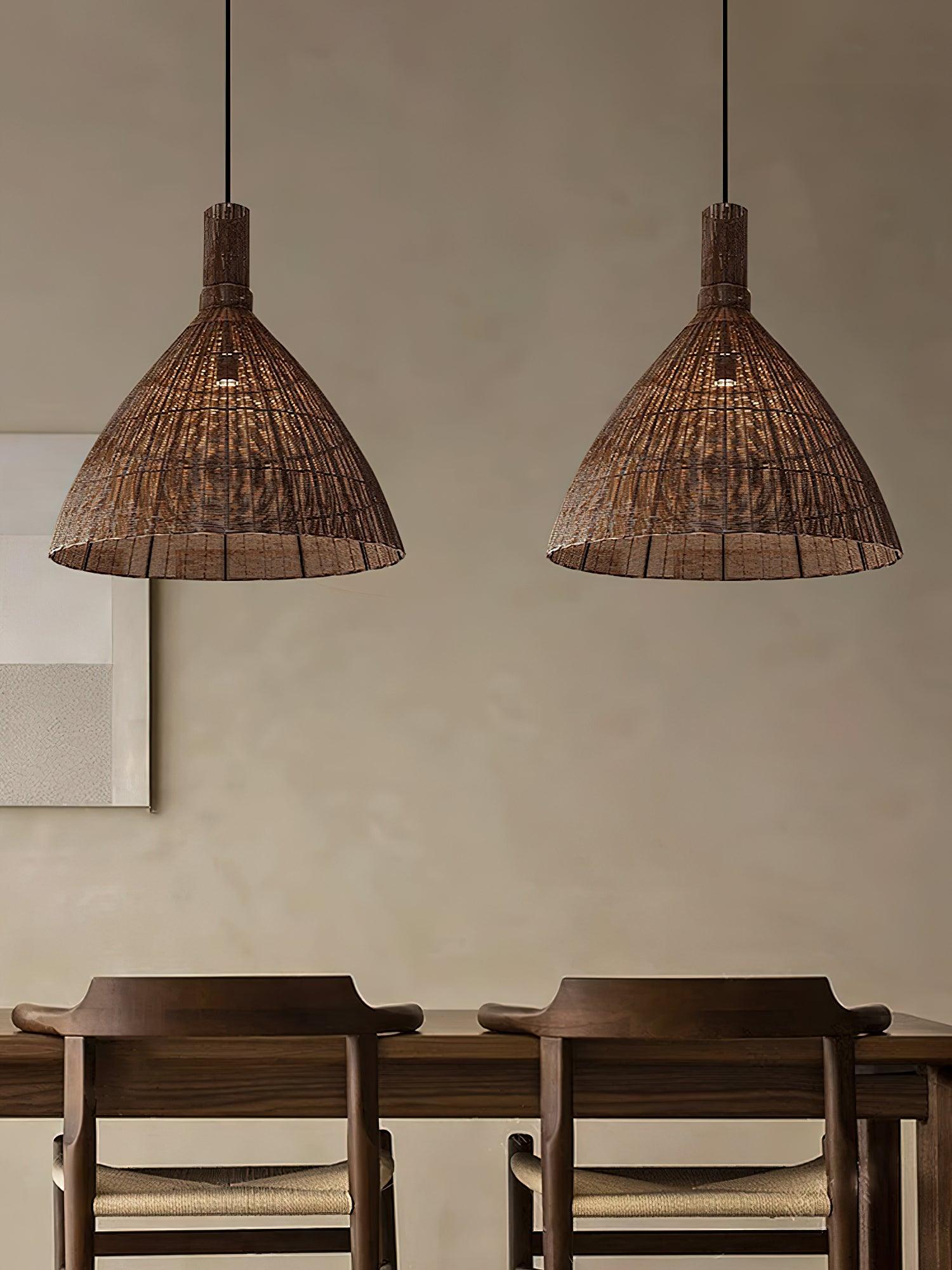 Nytheos Lampe Suspension en Rotin Naturel Artistique