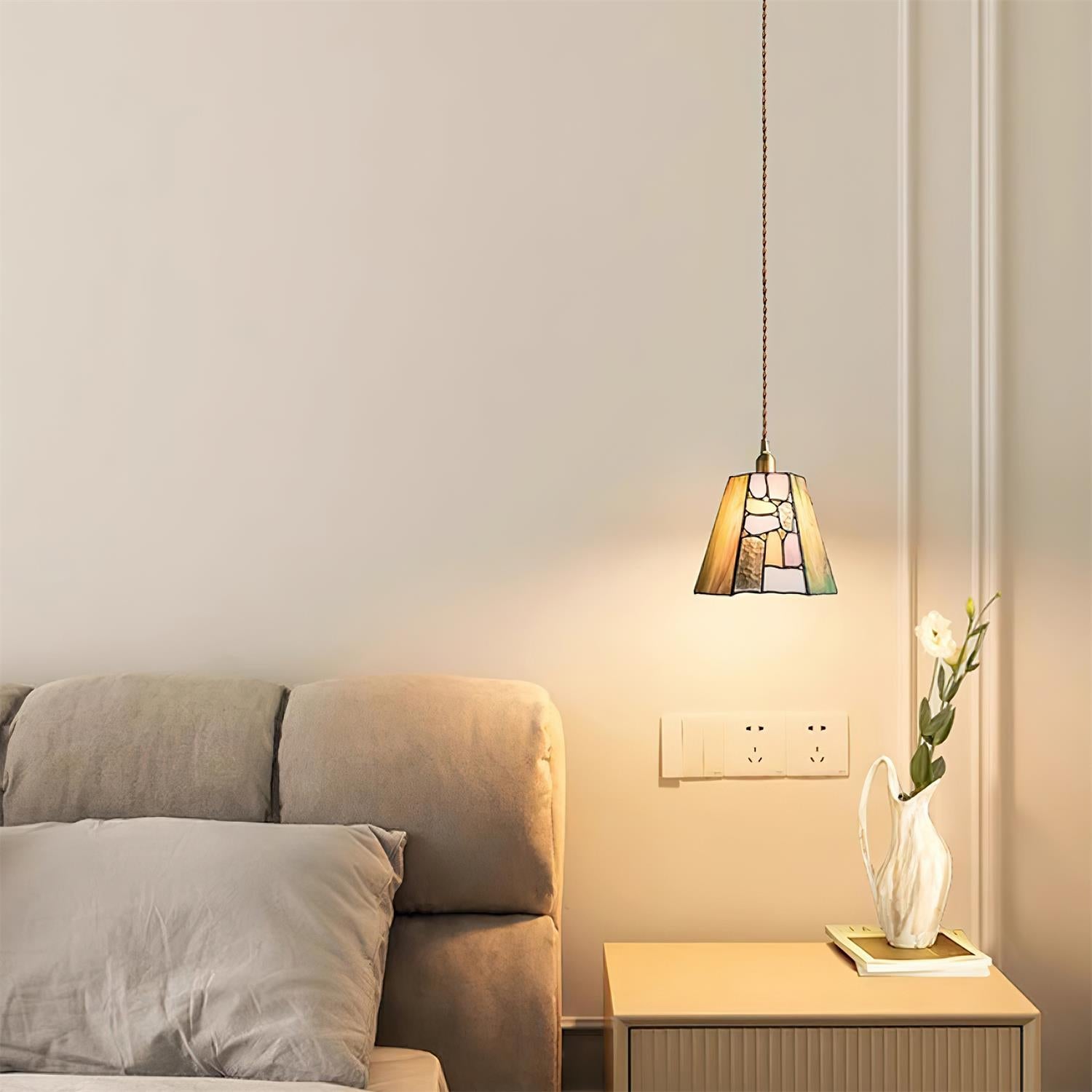 Mavine Suspension en vitrail de style Tiffany