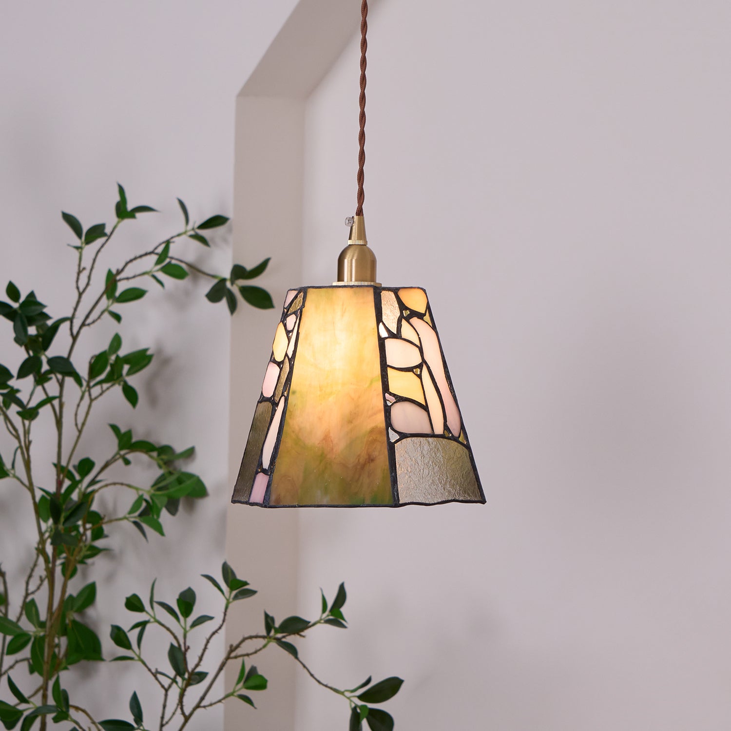 Mavine Suspension en vitrail de style Tiffany