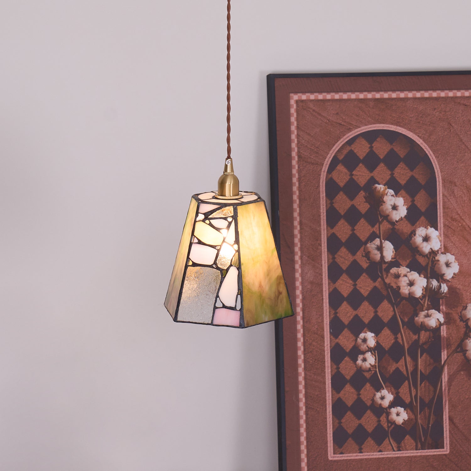 Mavine Suspension en vitrail de style Tiffany