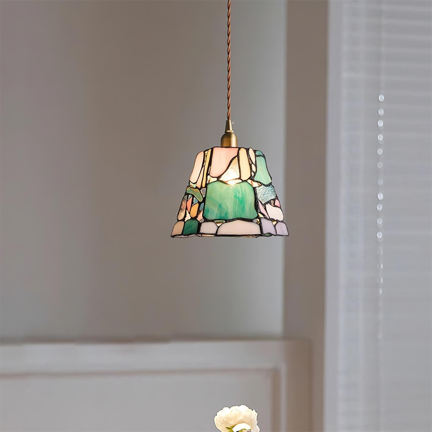 Mavine Suspension en vitrail de style Tiffany