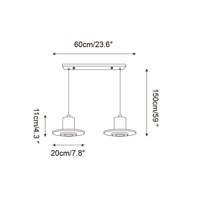 Ritta Suspension Travertin Silhouette Haut-de‐Forme
