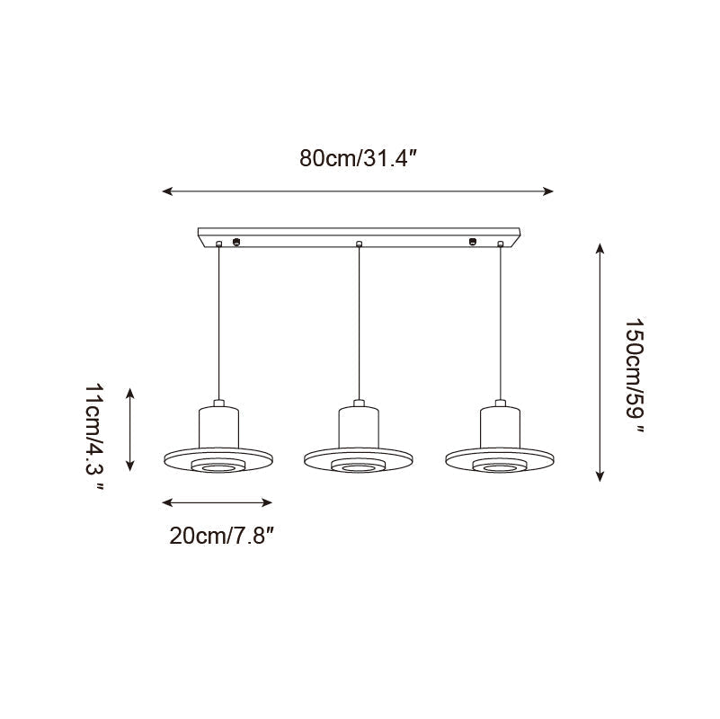Ritta Suspension Travertin Silhouette Haut-de‐Forme