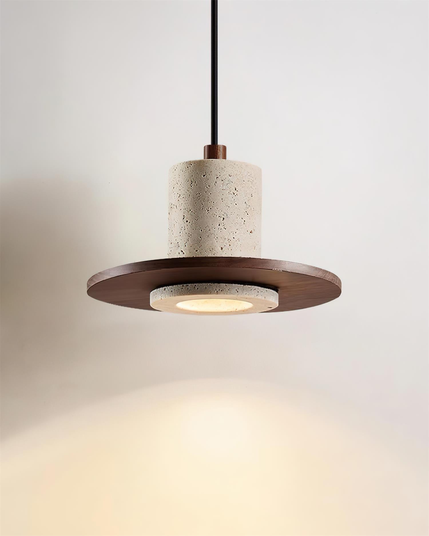 Ritta Suspension Travertin Silhouette Haut-de‐Forme