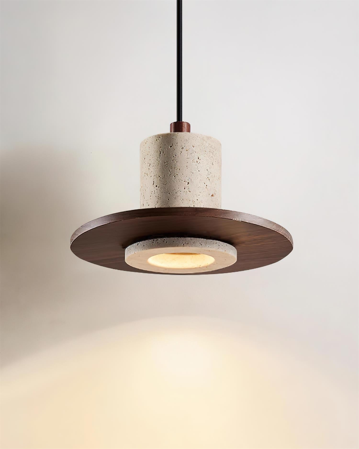 Ritta Suspension Travertin Silhouette Haut-de‐Forme