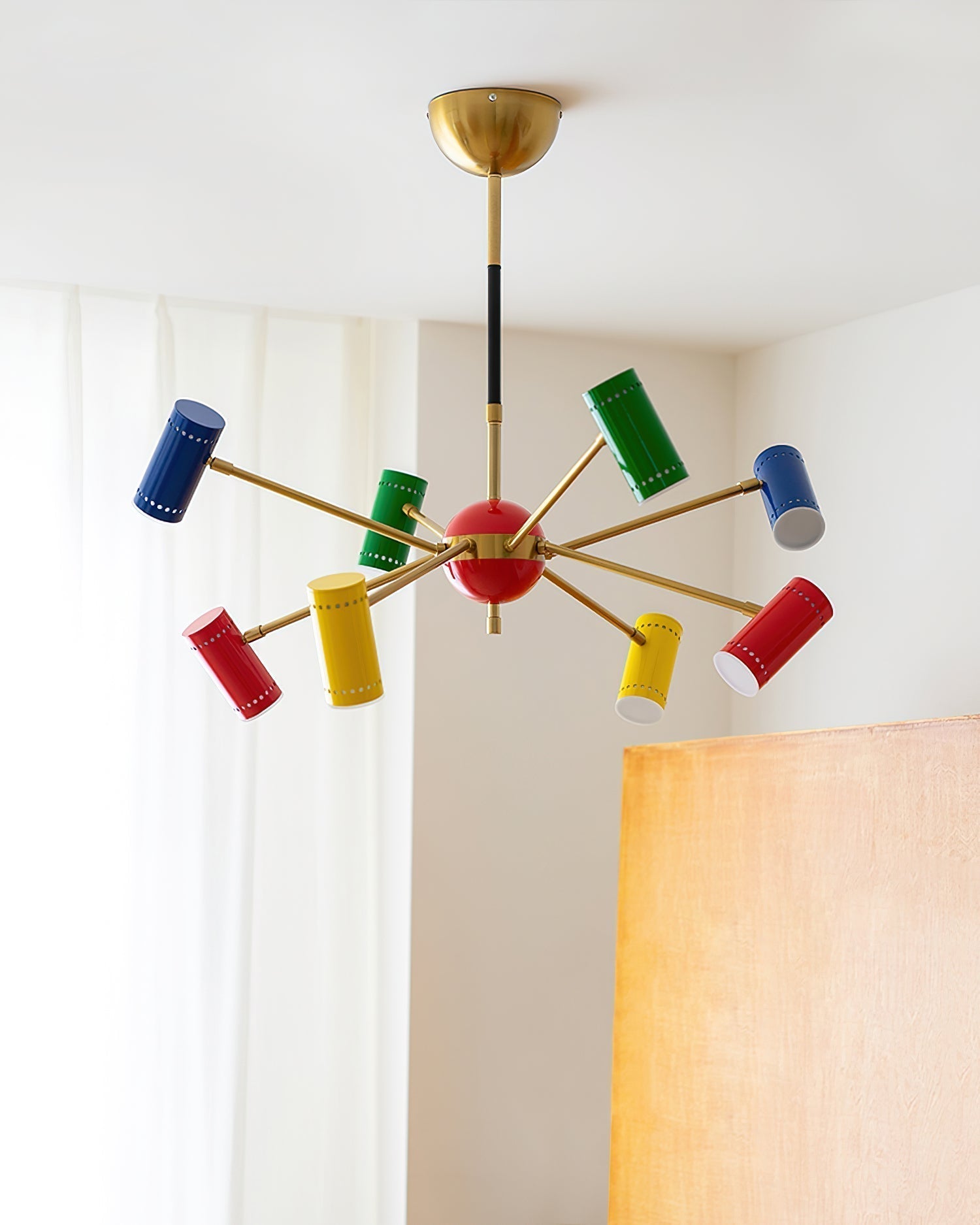 Kaleido Lustre avec Accents Colorés en Rayons