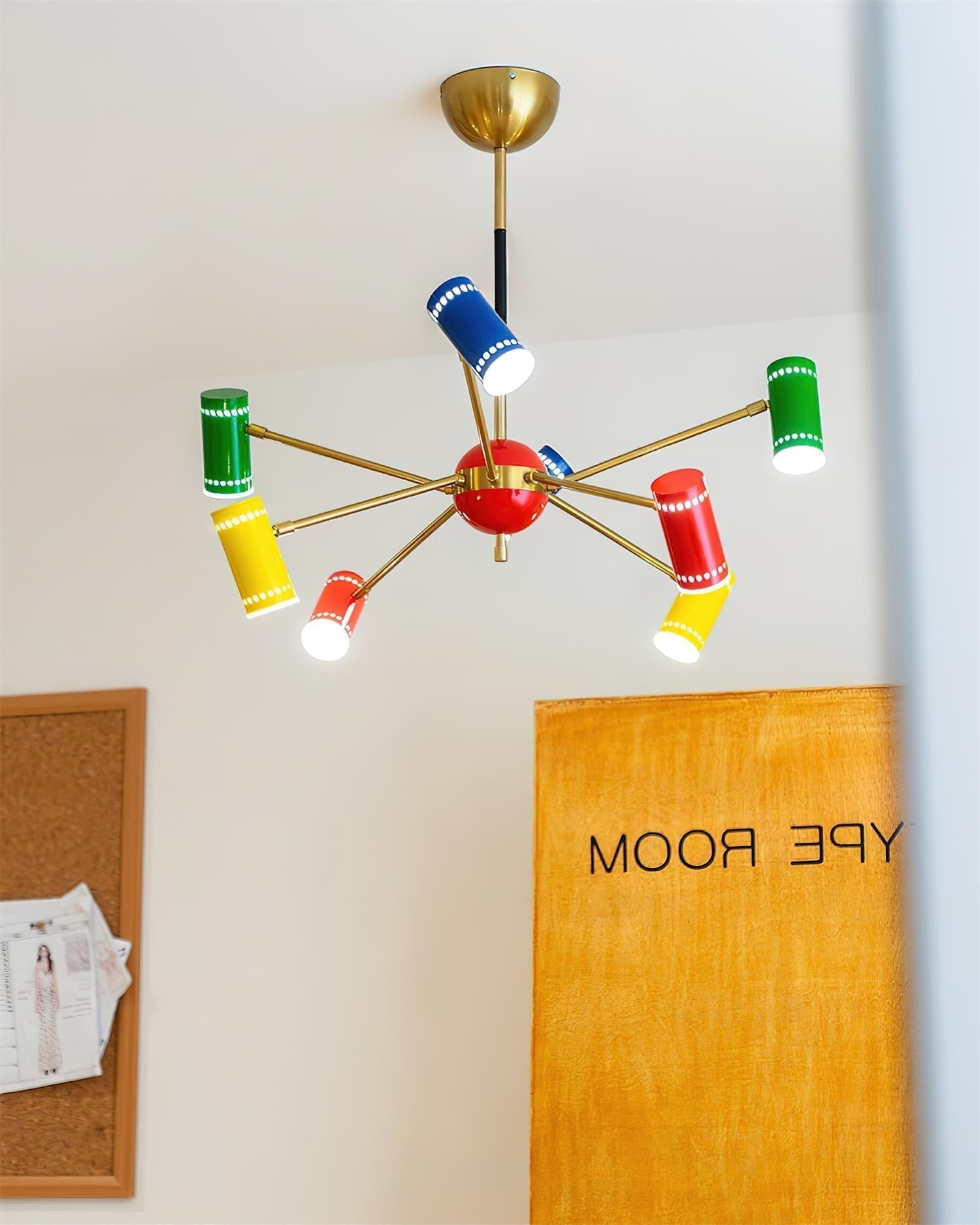 Kaleido Lustre avec Accents Colorés en Rayons
