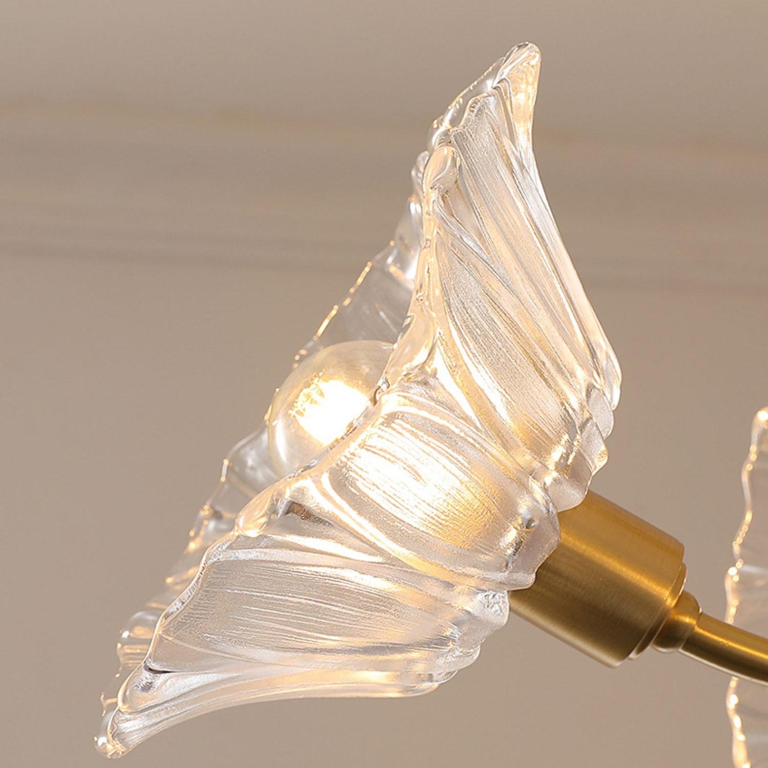 Solara Lumière de Plafond Fleur en Verre Pétale Chic Élégante