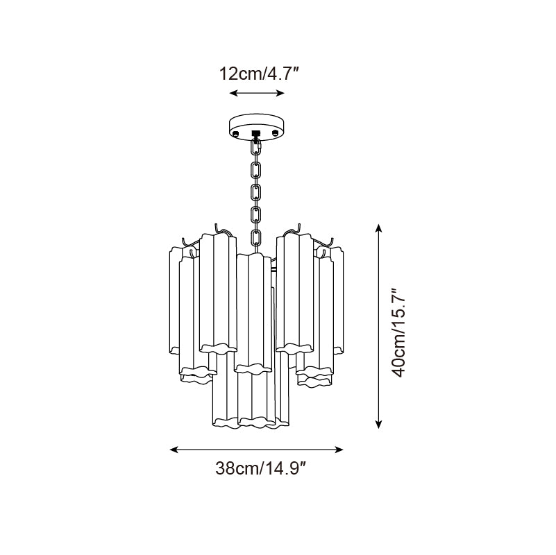 Kamenicky Lustre Cascades de Verre en Niveaux