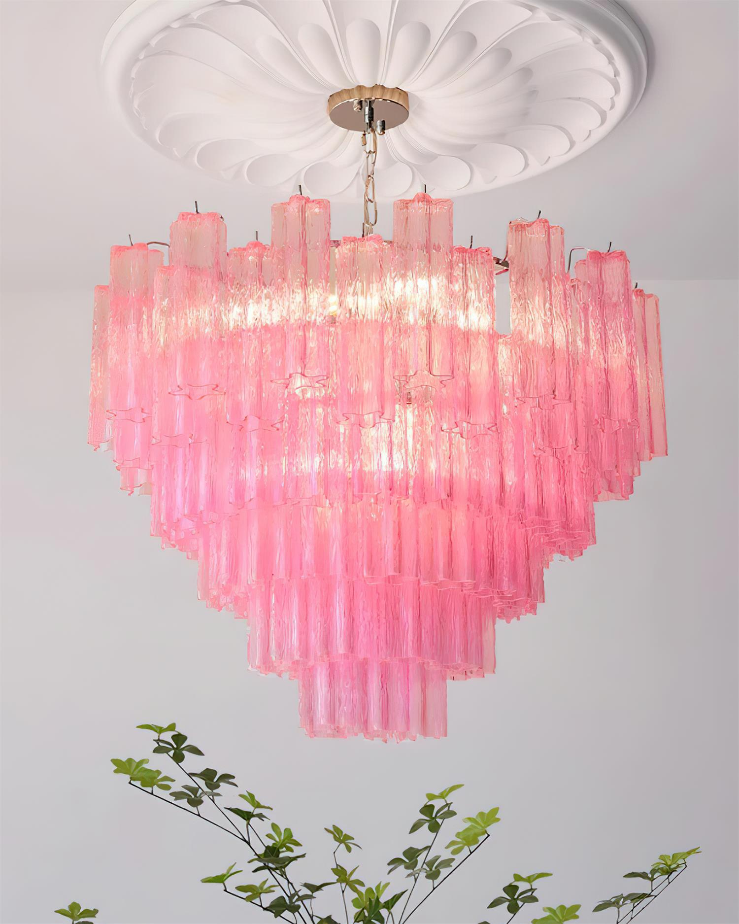 Kamenicky Lustre Cascades de Verre en Niveaux