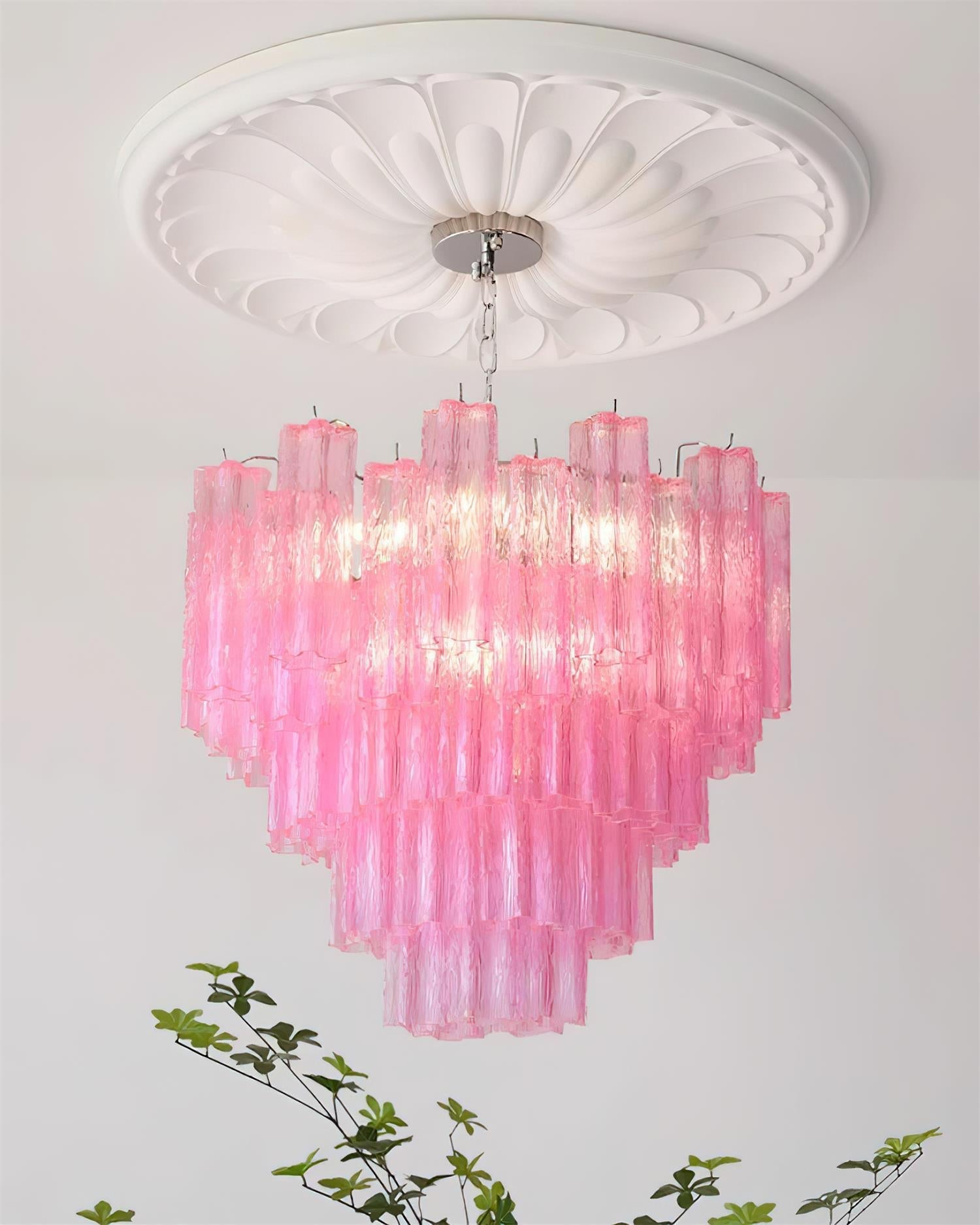 Kamenicky Lustre Cascades de Verre en Niveaux
