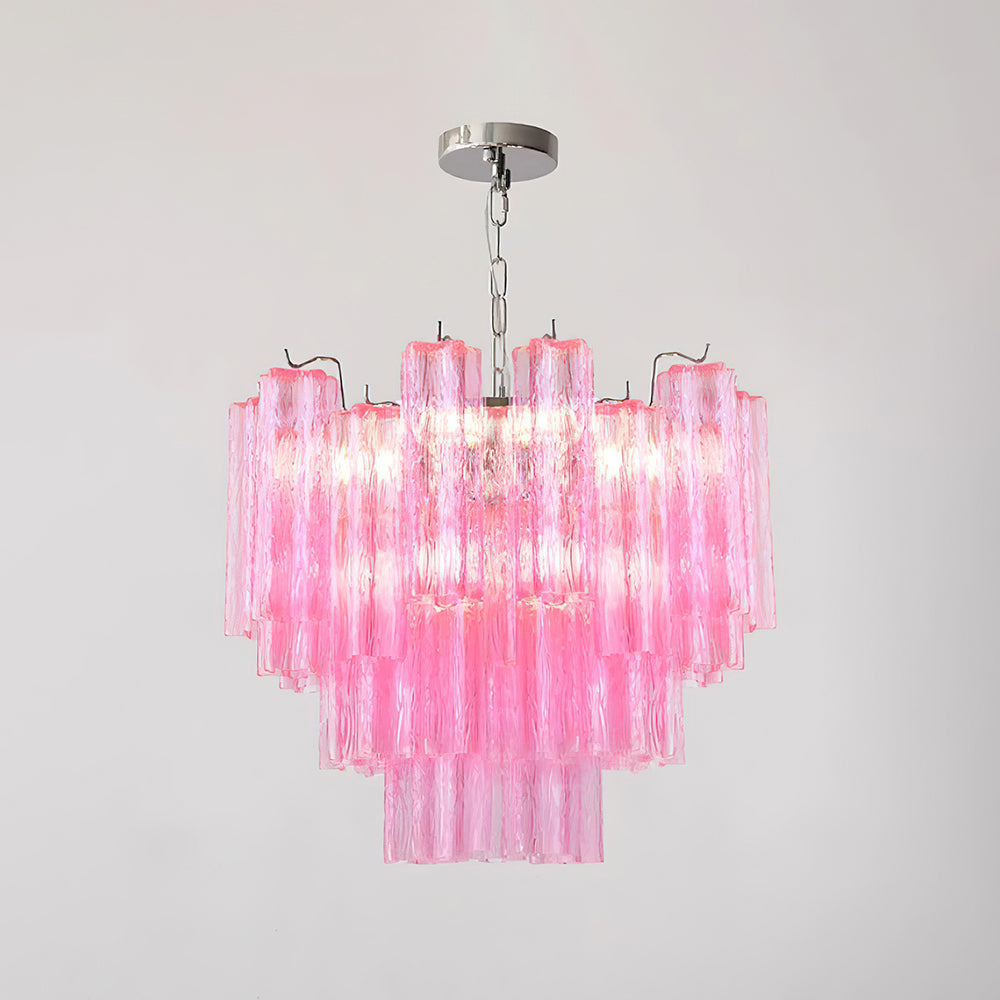 Kamenicky Lustre Cascades de Verre en Niveaux