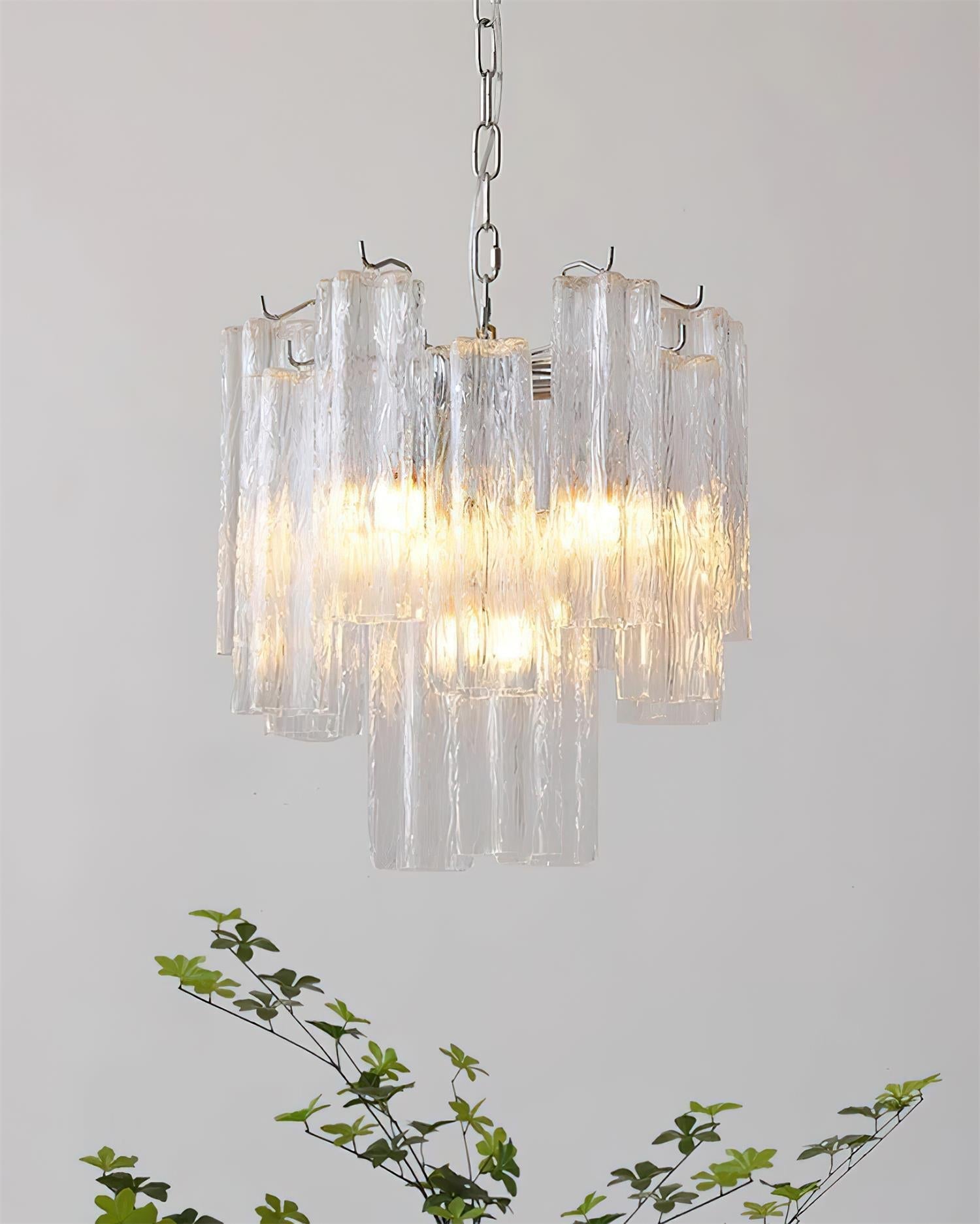 Kamenicky Lustre Cascades de Verre en Niveaux