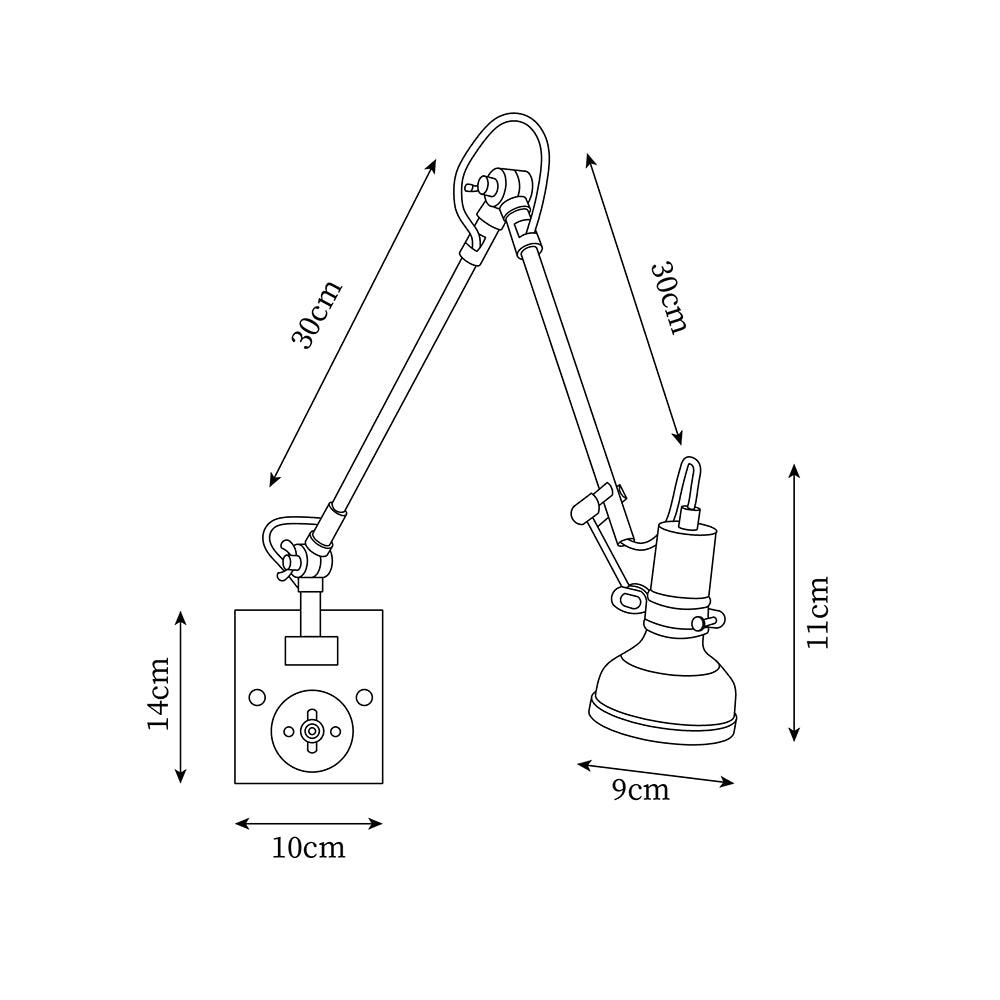 Kane Applique Murale Bras Pivotant Ajustable