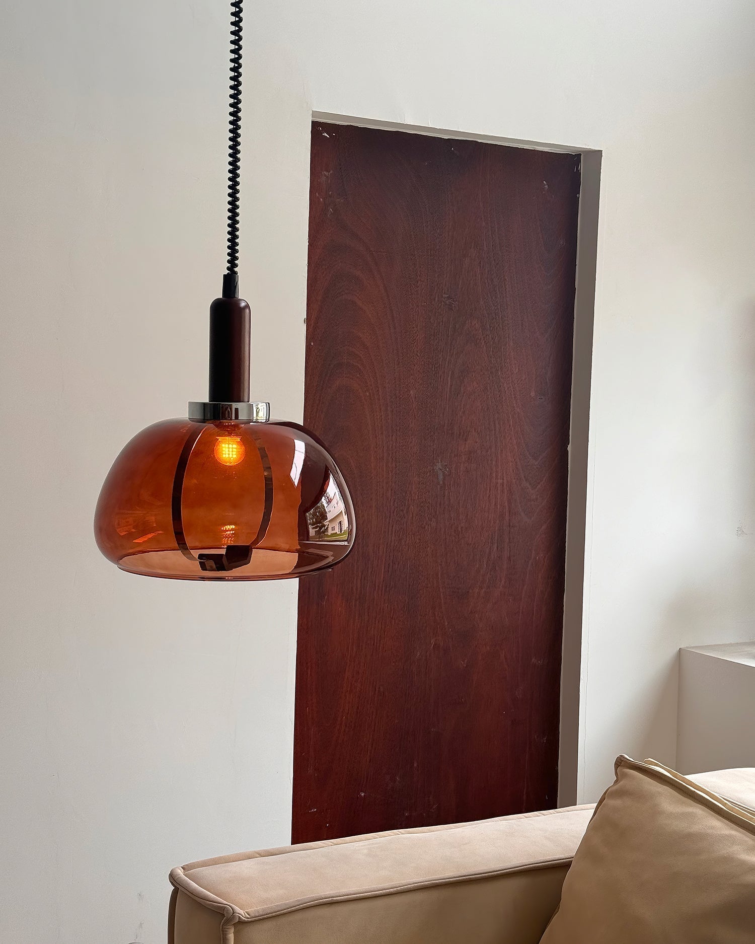 Karina Suspension Ambre Verre Moderne