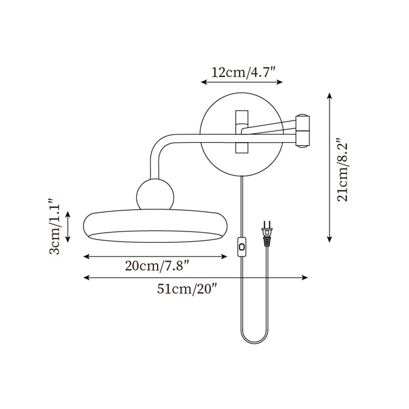 Arden Adjustable Plug-In Wall Lamp