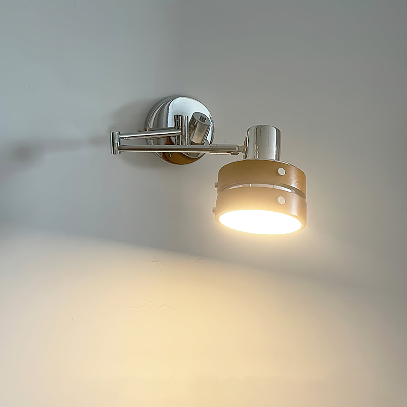 Flare Applique Murale Chrome Bois Mid-Century