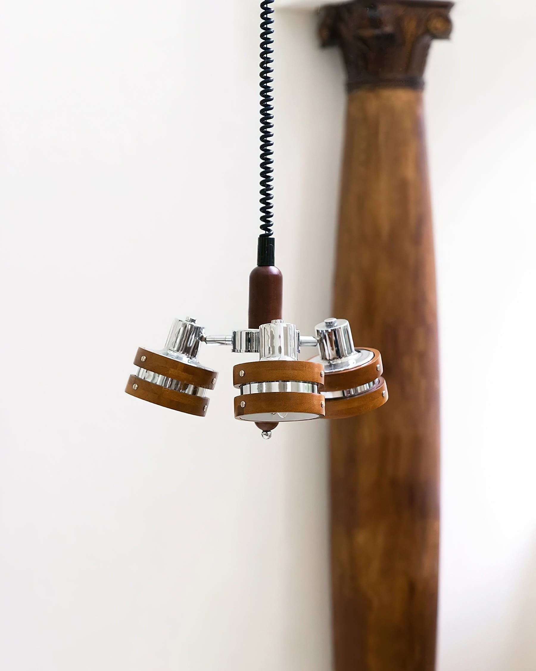 Karry Lustre Bandes en Bois Abat-jours Clairs