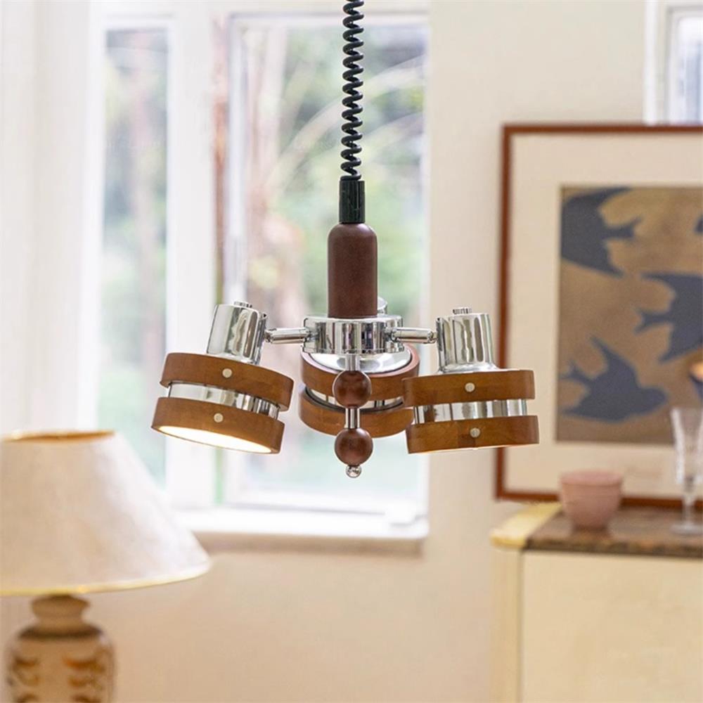 Karry Lustre Bandes en Bois Abat-jours Clairs