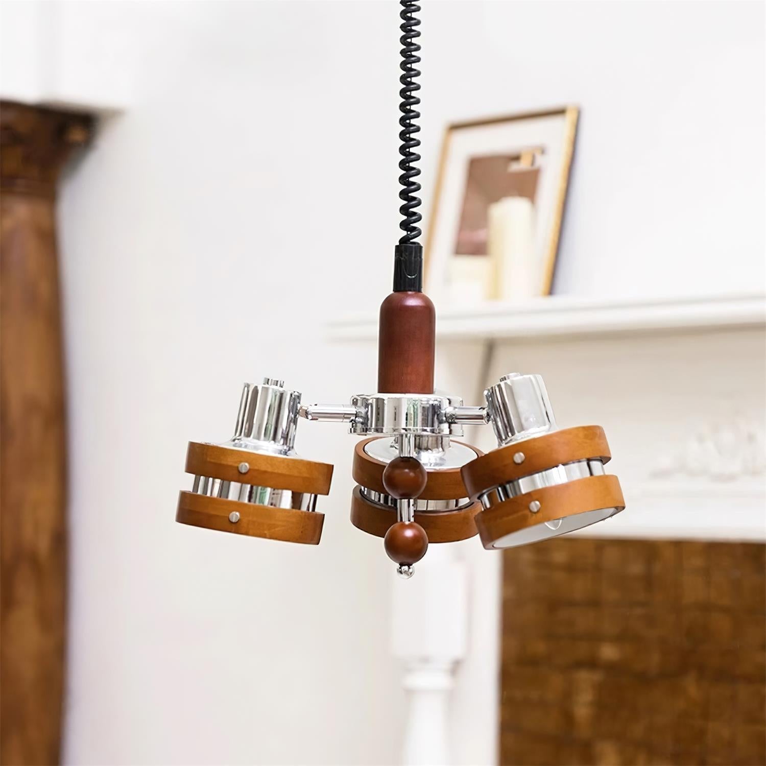 Karry Lustre Bandes en Bois Abat-jours Clairs