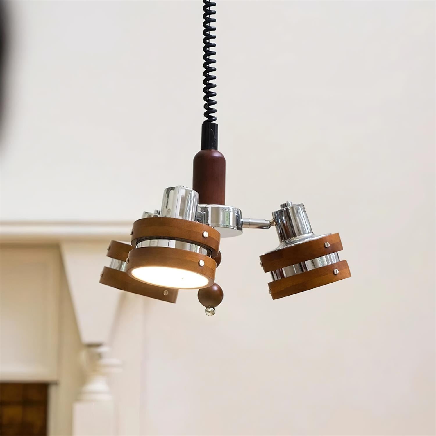 Karry Lustre Bandes en Bois Abat-jours Clairs