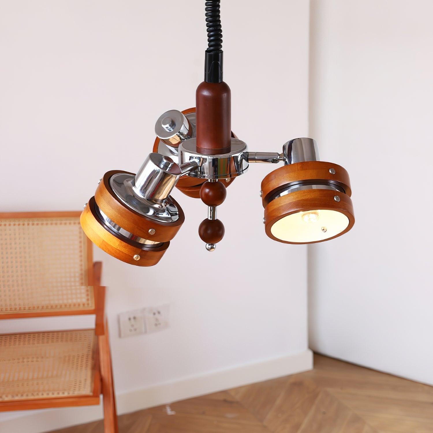 Karry Lustre Bandes en Bois Abat-jours Clairs