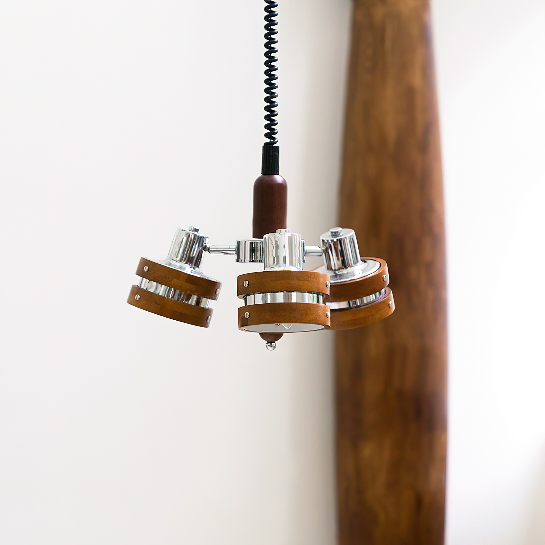 Karry Lustre Bandes en Bois Abat-jours Clairs
