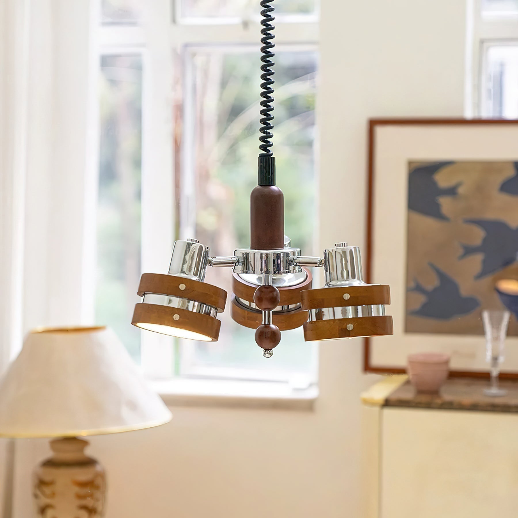 Karry Lustre Bandes en Bois Abat-jours Clairs