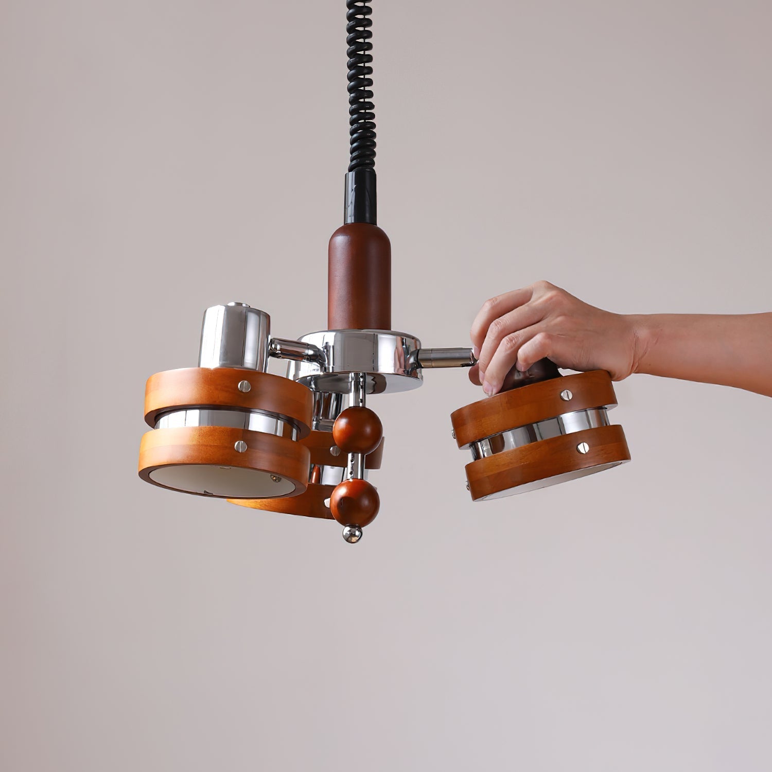 Karry Lustre Bandes en Bois Abat-jours Clairs