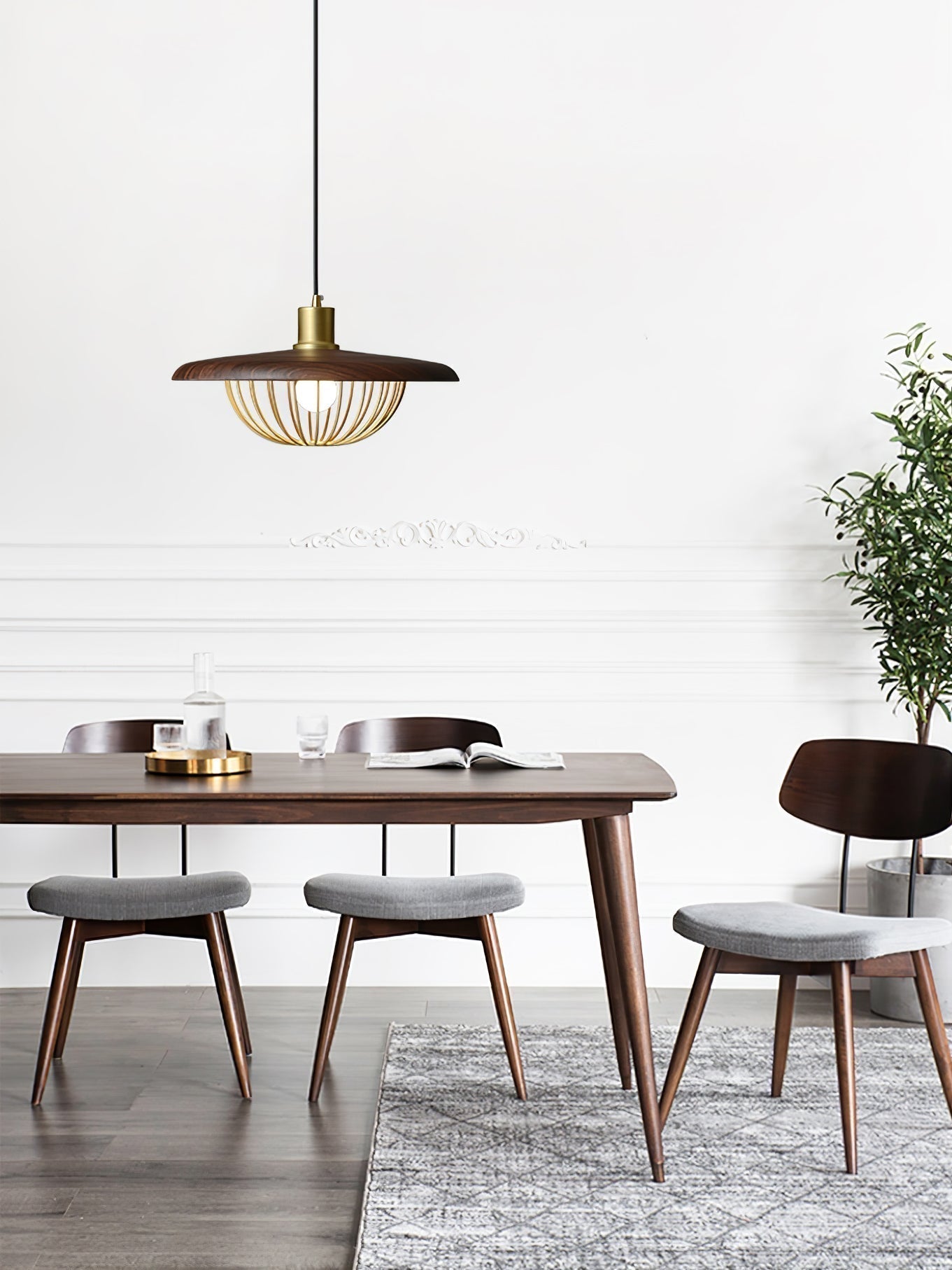 Elanora Wood Retro Vintage Pendant Lamp